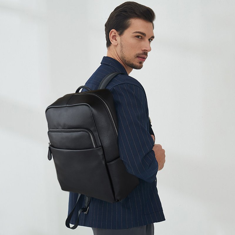 J.M.D Factory hot sell waterproof notebook wholesale mens 15.6 inch laptop bag travel custom school laptop leather backpack