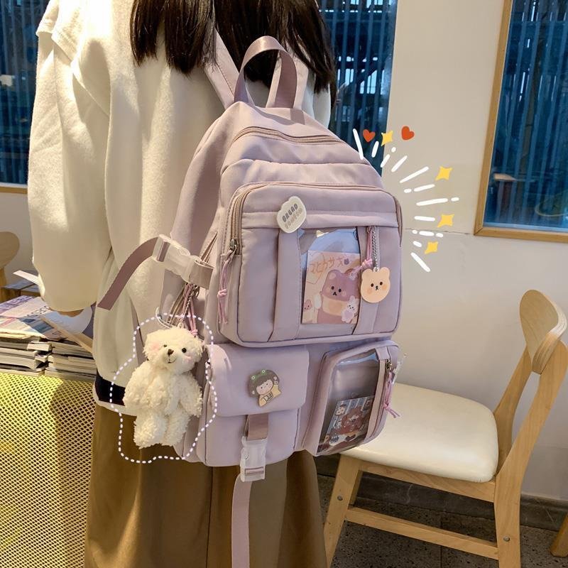 Women's Travel Backpack Women's Multi-Pocket Waterproof College School Bag Transparent Bag Large Capacity Laptop Backpack Reinfo