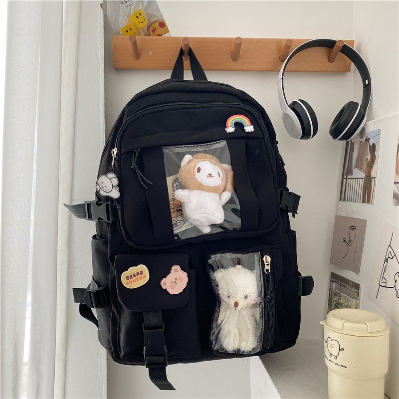 Women's Travel Backpack Women's Multi-Pocket Waterproof College School Bag Transparent Bag Large Capacity Laptop Backpack Reinfo