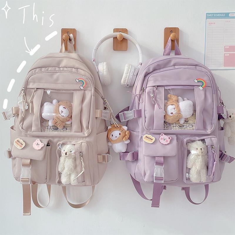 Women's Travel Backpack Women's Multi-Pocket Waterproof College School Bag Transparent Bag Large Capacity Laptop Backpack Reinfo