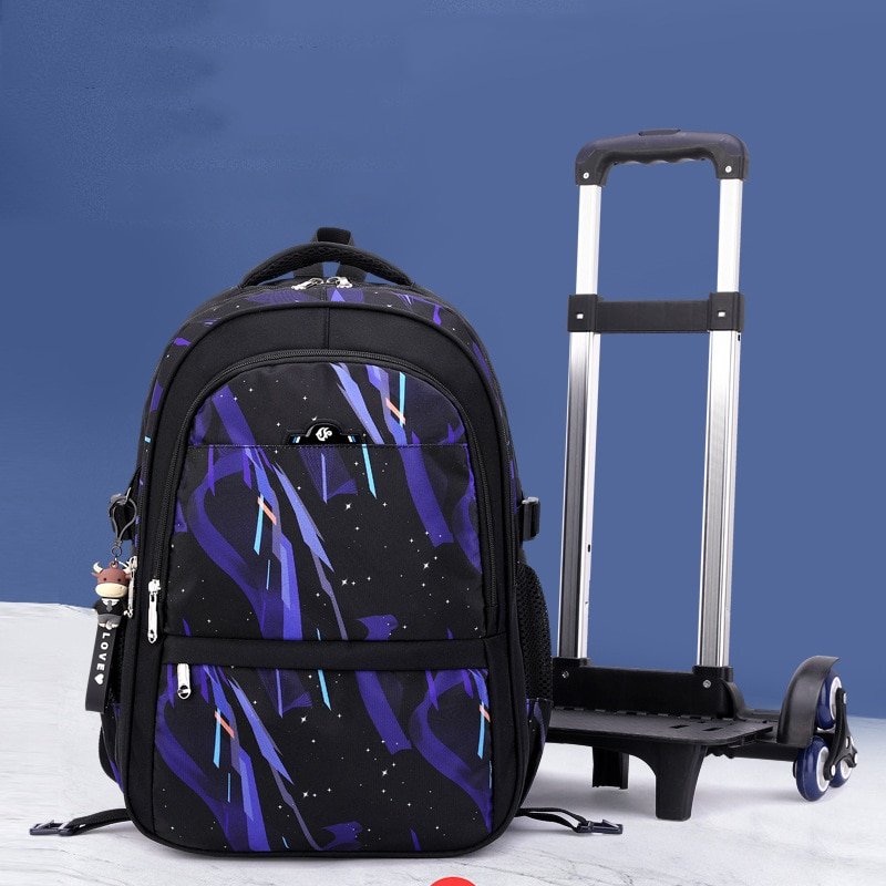School Rolling Backpacks School Bags for Boys Trolley Student Wheeled Backpack 2023 2024 with Wheels Waterproof Cartoon Unisex
