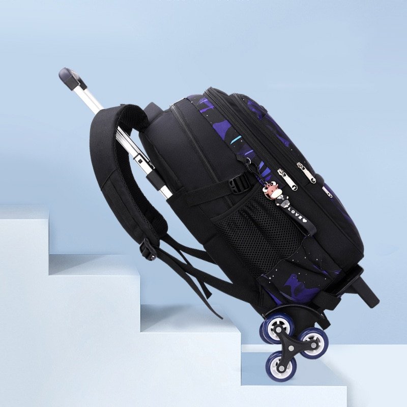 School Rolling Backpacks School Bags for Boys Trolley Student Wheeled Backpack 2023 2024 with Wheels Waterproof Cartoon Unisex
