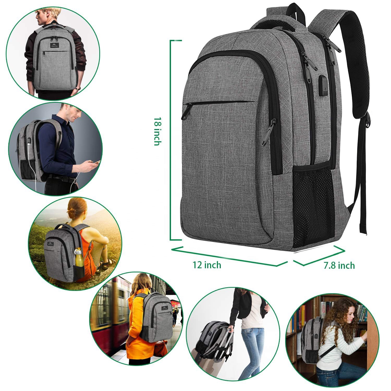 Custom Logo Waterproof Travel Laptop Backpack With USB School Computer Bag Men Slim Women Oxford Anti-Theft Business Backpack