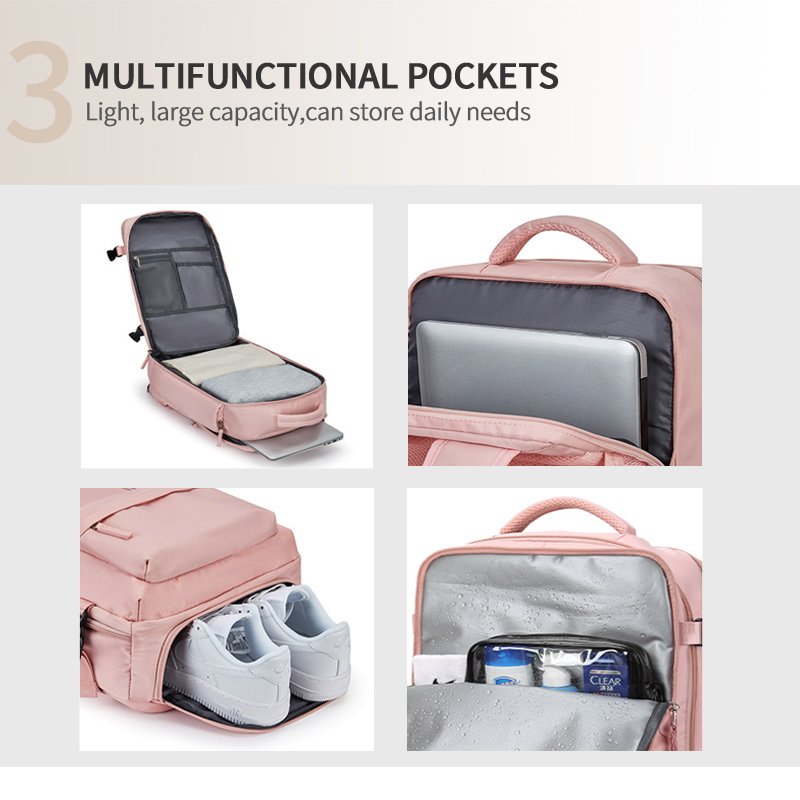 FULIYA Carry On Travel Laptop Backpack Large Capacity Waterproof Travel Bags Luggage for Women