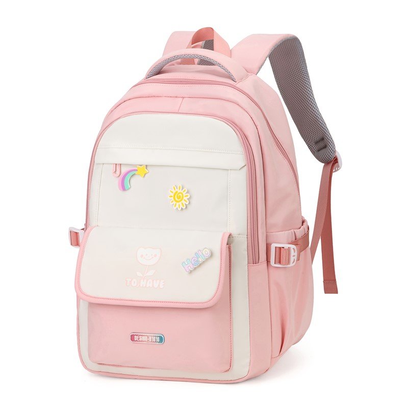 Cartoon primary school preppy style waterproof laptop backpack for girls