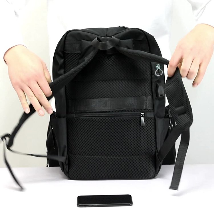 Large capacity business student camping hiking multi-function nylon men custom backpack waterproof with usb charge laptop