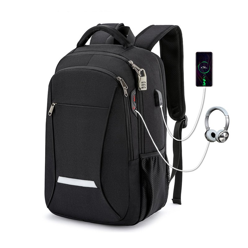 Anti Theft Travel Laptop Backpack Headphone Port Durable Water Resistant College School Backpack With USB Charging Port