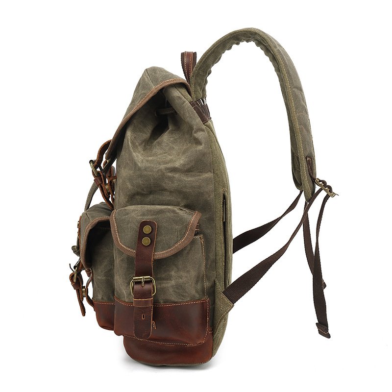 Rucksack Backpack Man Design Backpack Anti Theft Canvas Rucksack Vintage Laptop Back Pack Bag Men Leather Backpack