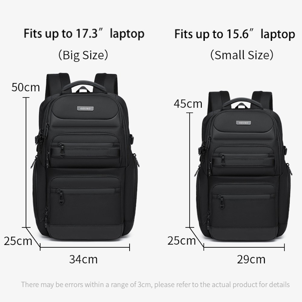 Ozuko 9772 Large Size Anti-Theft High Quality Backpack For Men 17.3inch Laptop For Office Work Airplane Laptop Backpack