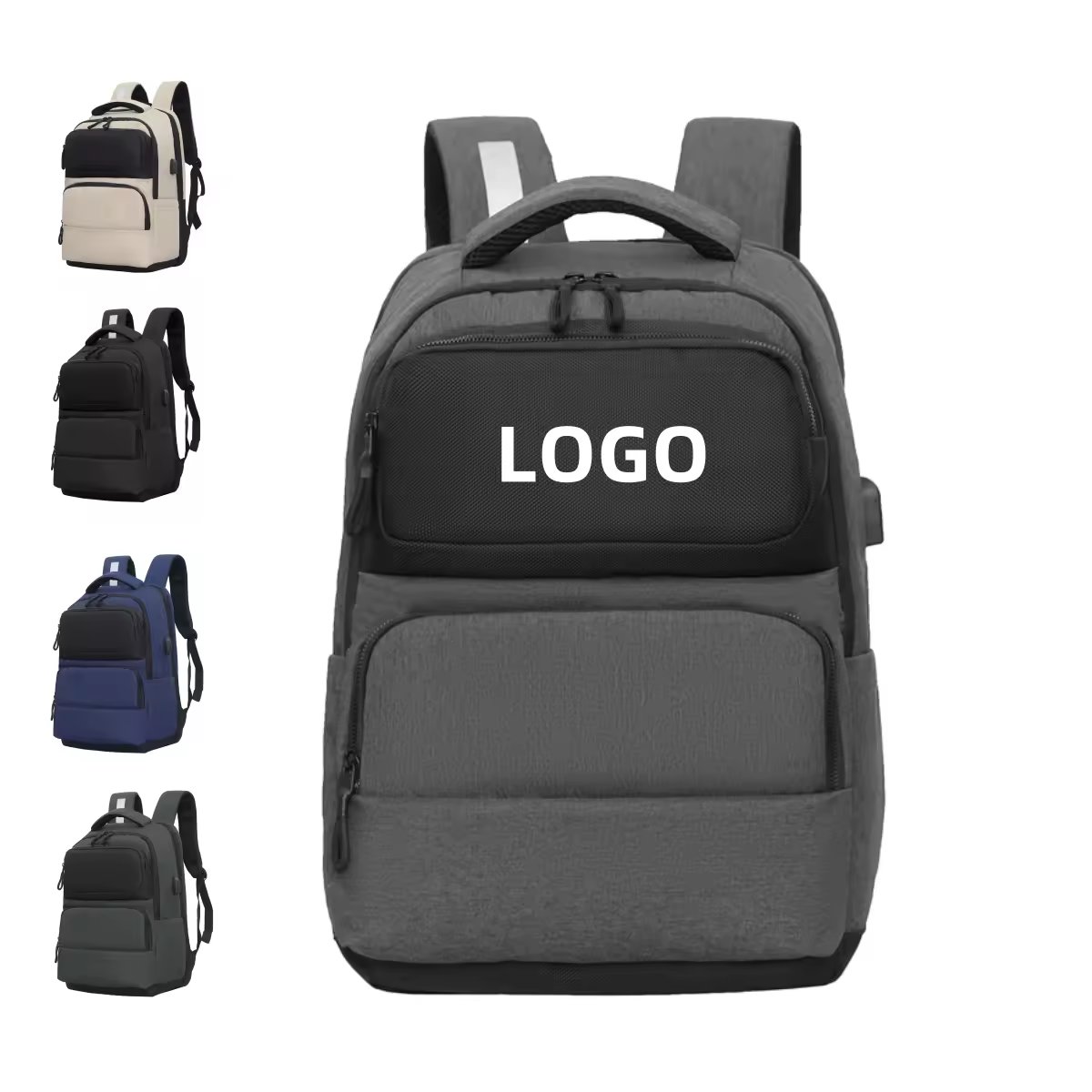 10pcs Custom Logo Business Laptop Backpacks Large Capacity Outdoor Travel College Backpack Multi-funcational Backpack With Usb