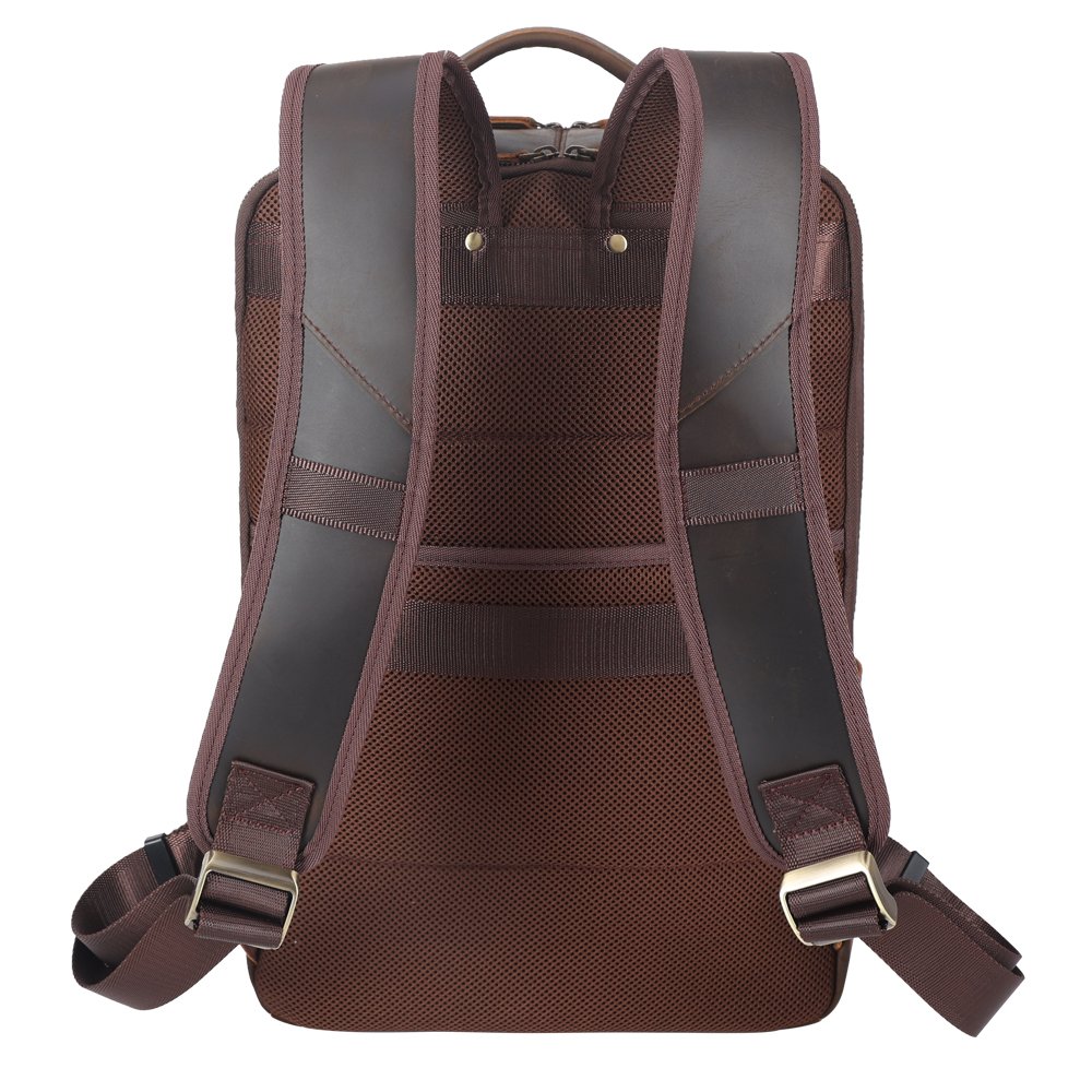 New Design Genuine Leather Men's Backpack Vintage Outdoor Crazy Horse Cowhide Laptop Backpack for Travelling Dropshipping