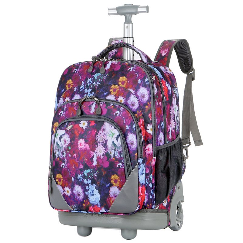 Twinkle factory travel Pull rod schoolbag laptop backpack with universal wheel suitcase for secondary school students