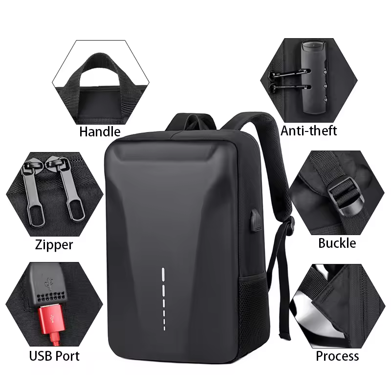New Laptop Hard Case Backpack Anti Theft USB Smart Laptop Backpack Bag Travel Business EVA Backpack For Men