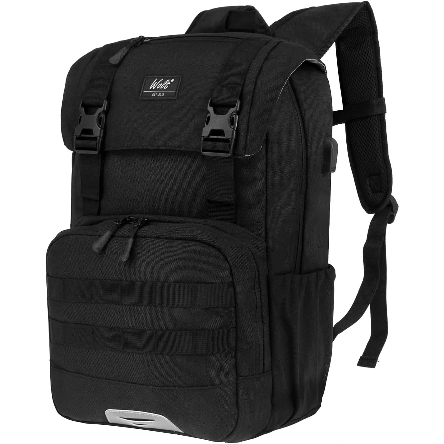 Travel Ergonomics Nylon Laptop Backpack School Backpack Unisex Flight Approved with USB Charging Port fits 17 Inch Laptop