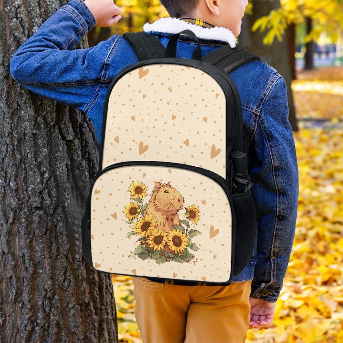 Capybara Backpack Book Bags Lightweight Casual Laptop Backpacks Custom Durable Student Cartoon Capybara Print Logo School Bags