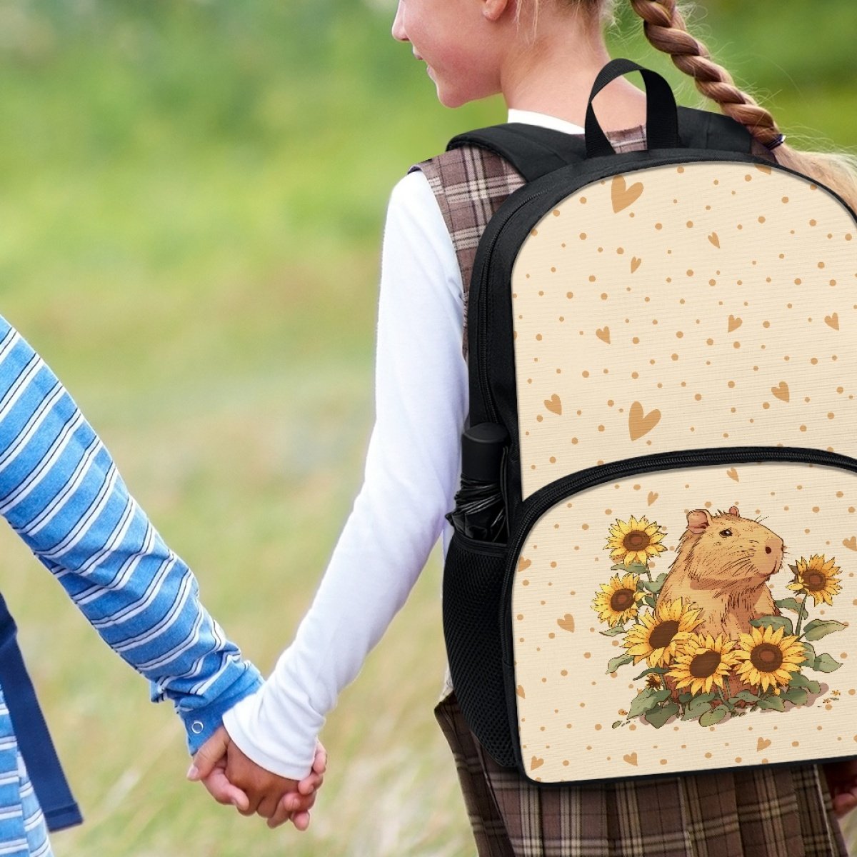 Capybara Backpack Book Bags Lightweight Casual Laptop Backpacks Custom Durable Student Cartoon Capybara Print Logo School Bags