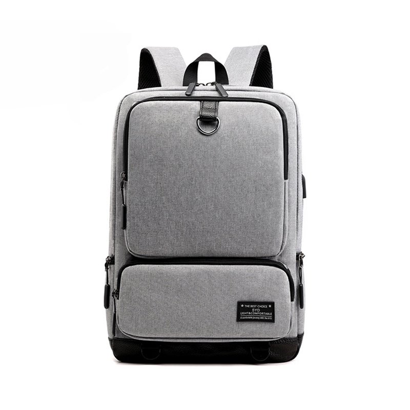 Men Stylish Casual Durable Waterproof Nylon Travel Business School Laptop Backpack Bag With USB Charging
