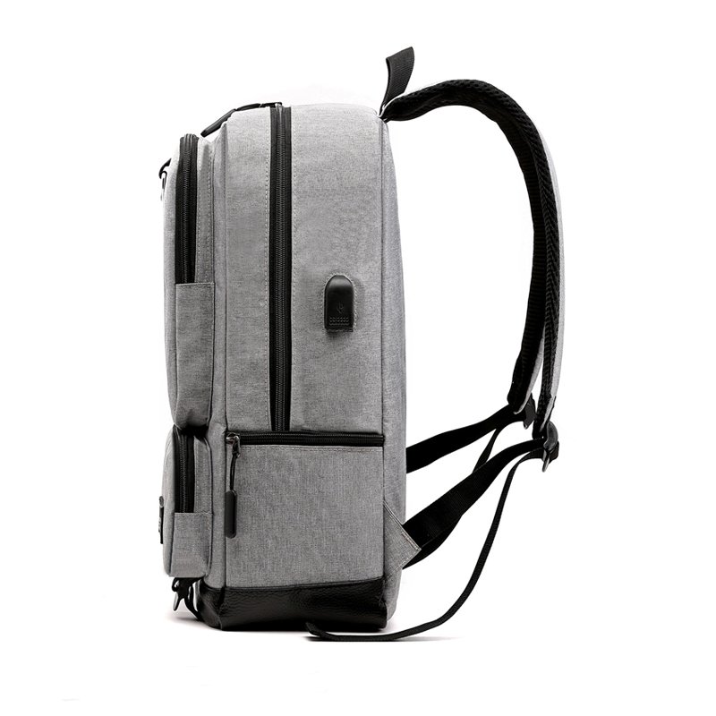 Men Stylish Casual Durable Waterproof Nylon Travel Business School Laptop Backpack Bag With USB Charging