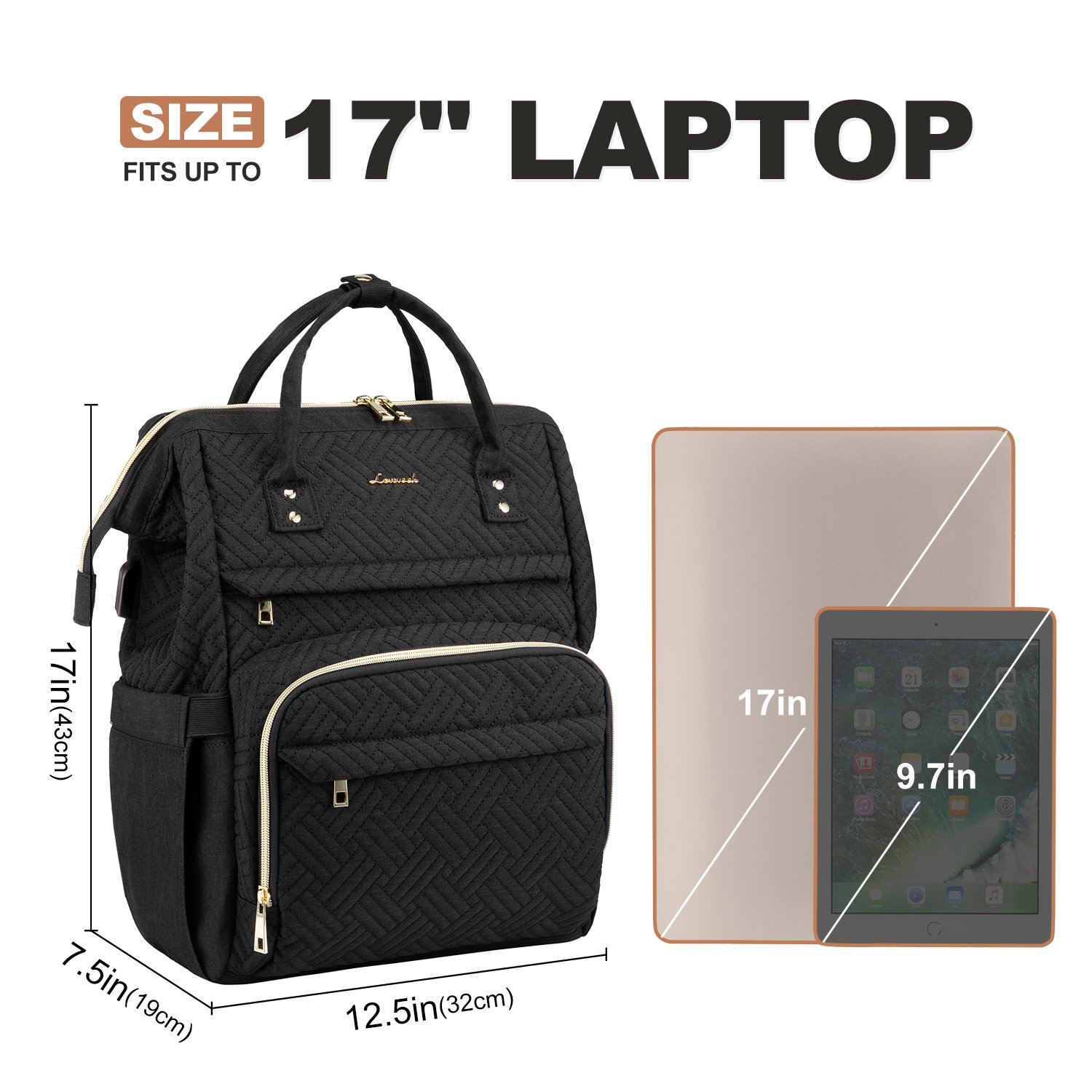 LOVEVOOK 15.6 In Professional Travel Plait Backpack Purse Computer Bag Waterproof Work Bags Carry on Laptop Backpack with USB
