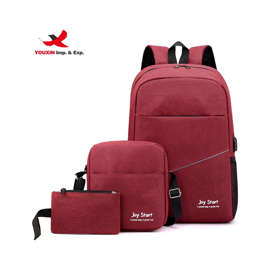 Wholesale School Students Casual Men's Backpacks 3-piece Outdoor Travel Computer Backpack Set for Men