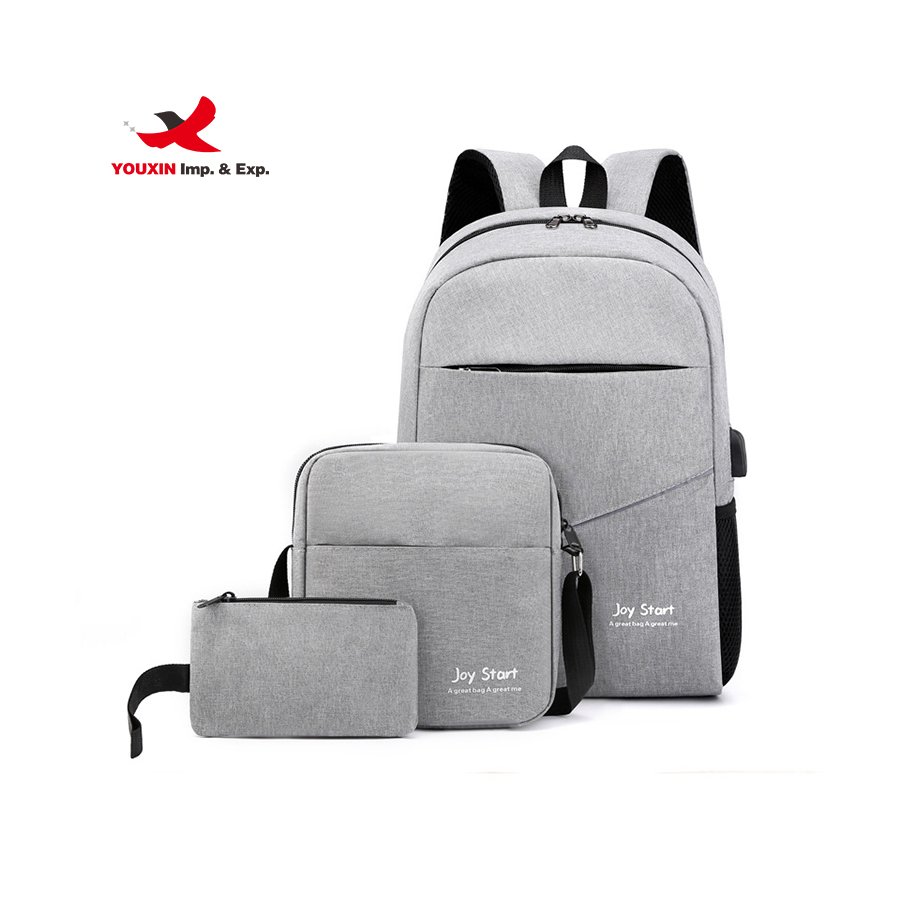 Wholesale School Students Casual Men's Backpacks 3-piece Outdoor Travel Computer Backpack Set for Men