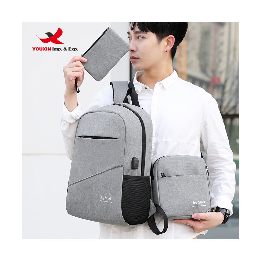 Wholesale School Students Casual Men's Backpacks 3-piece Outdoor Travel Computer Backpack Set for Men