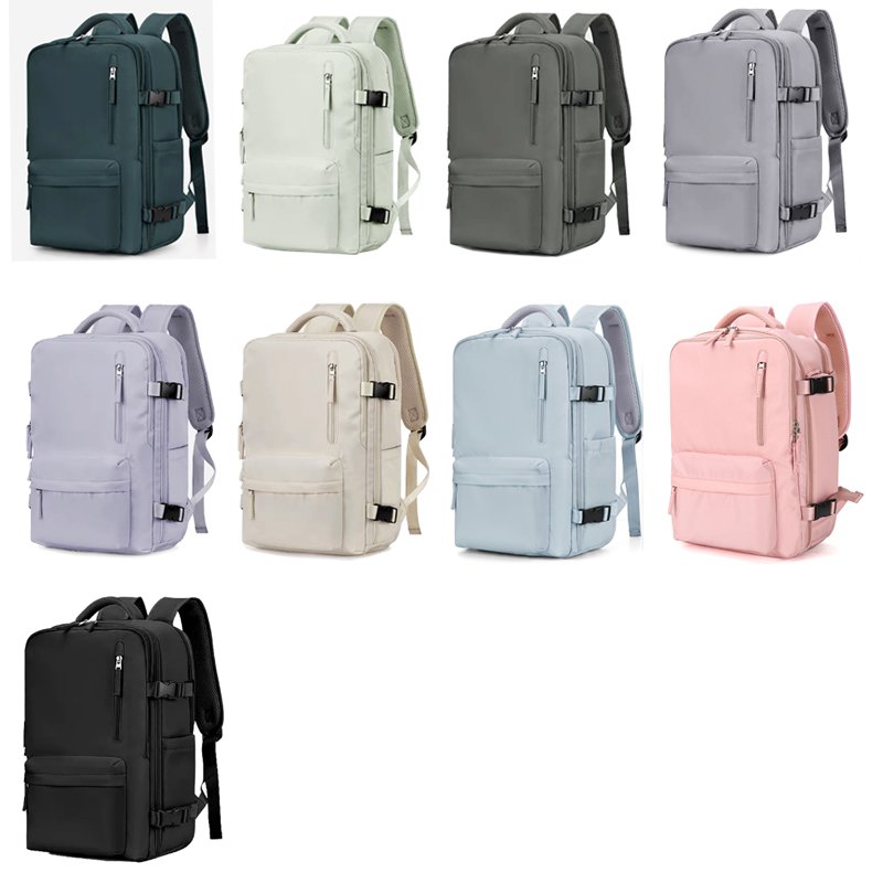 Multifunctional Nylon Soft Solid Multi-pocket Travel Zipper Laptop Women Backpack Usb Charging Backpack