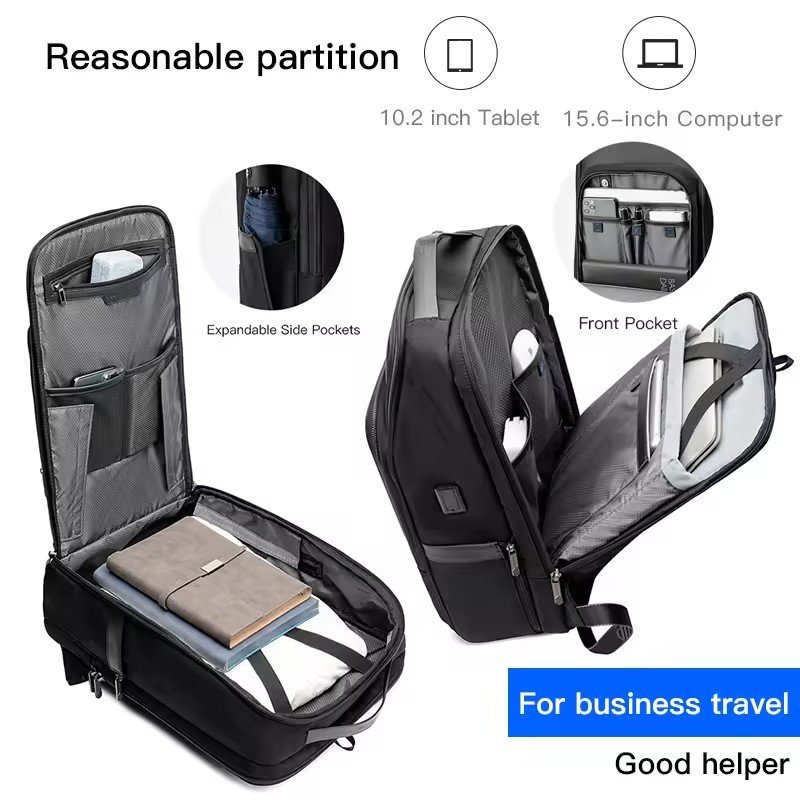 Custom High Quality Business Backpack With USB Charging Port Multifunction Traveling Waterproof Laptop backpack