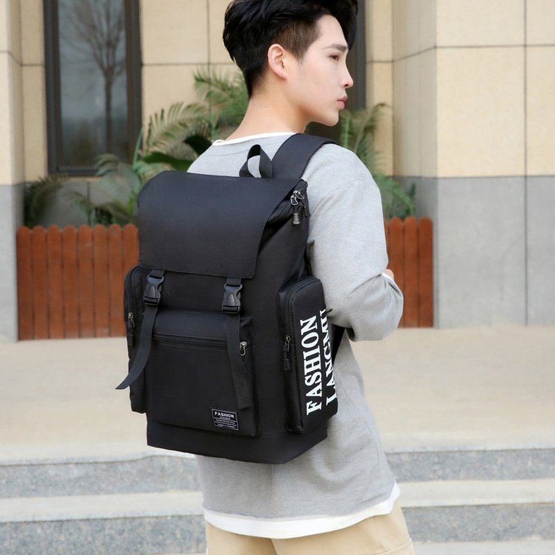 Wholesale Black Notebook Bag For Travel Daily School Mens Backpack Custom Waterproof Leather Laptop Backpacks For Male