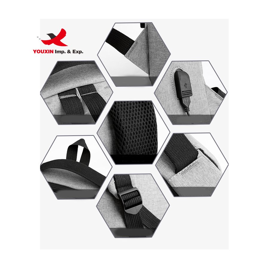 New Arrivals OEM Custom Logo High Quality USB Charging Port Waterproof Casual Sports School Travel Laptop Backpack Bag