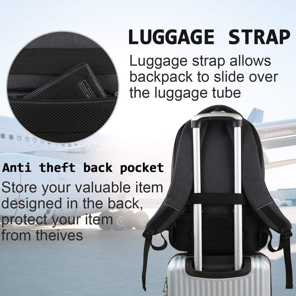 FREE SAMPLE Business Travel Slim Durable Laptops Backpack with USB Charging Port Water Resistant College School Computer Bag