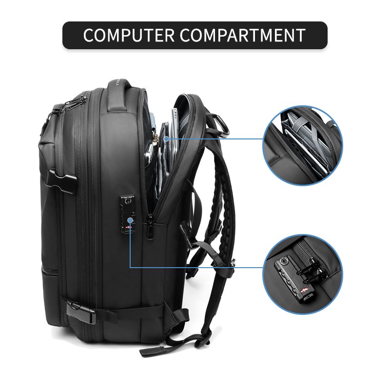 17 inch Water Resistant Wheeled Laptop Backpack Carry on Luggage Business Bag Trolley Suitcase for Men Women Adults to Travel