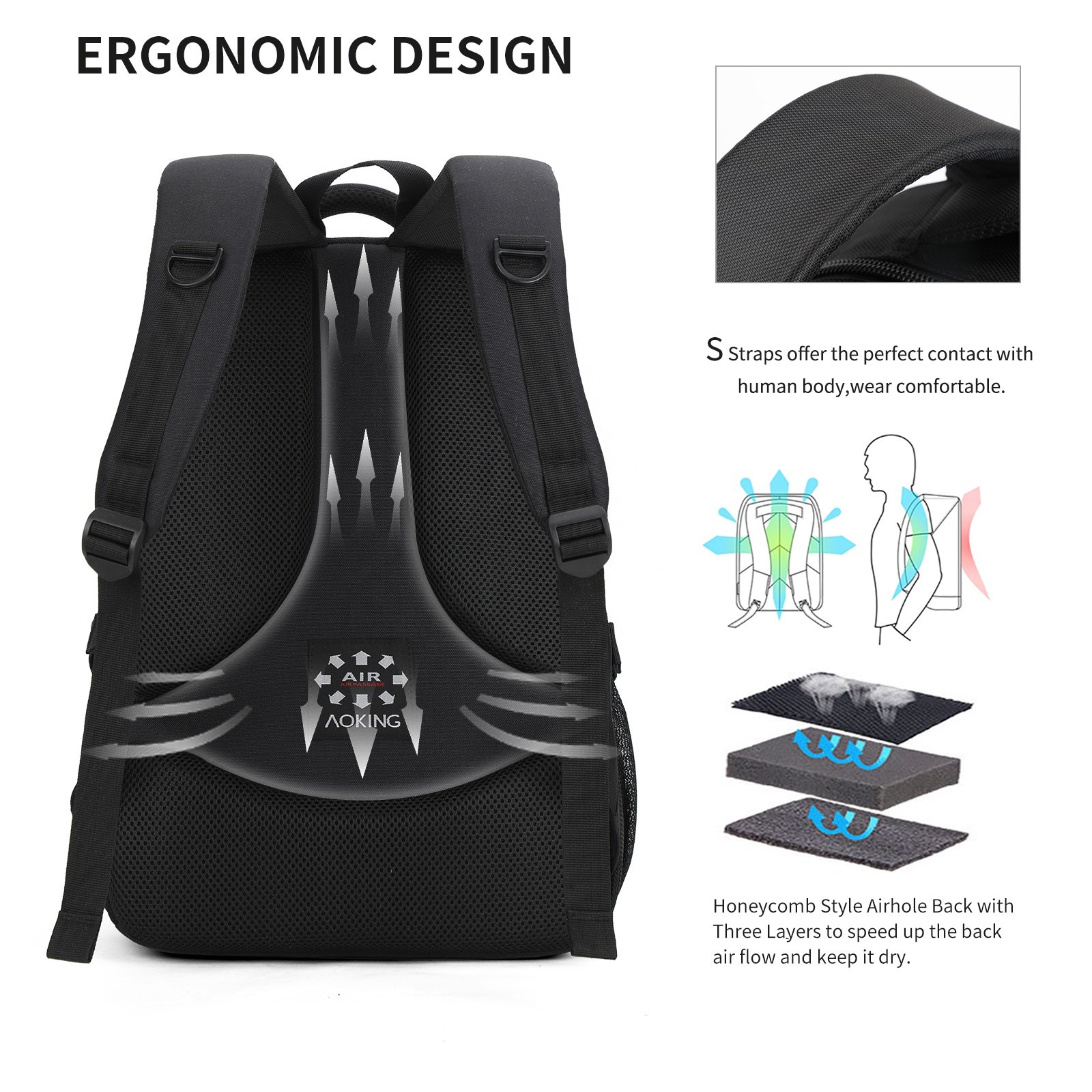 Customized logo men durable bag waterproof laptop backpacks leisure business travelling college casual school bags