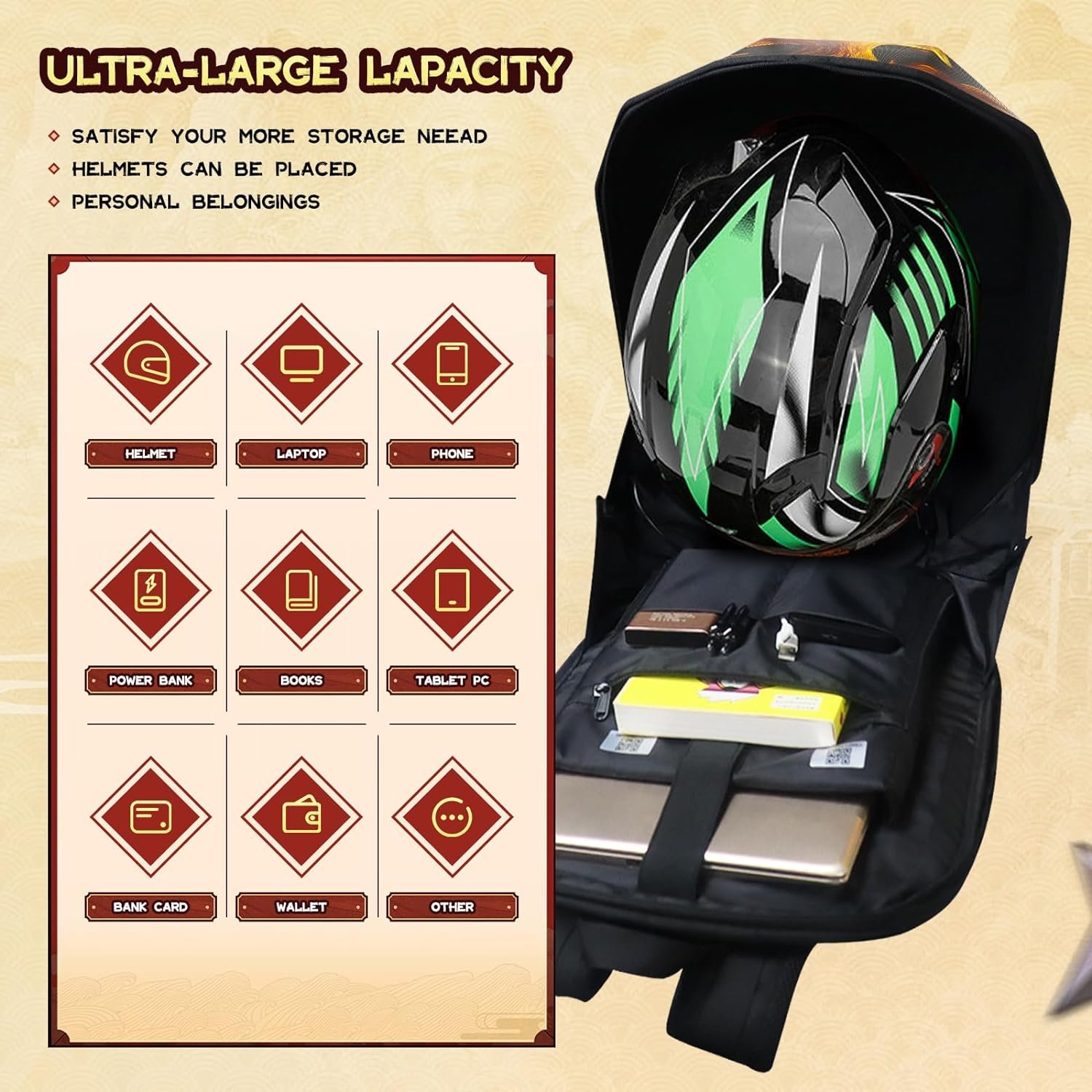 Cool Hard Shell Motorcycle Backpack Smart LED Backpack LED Knight Backpack