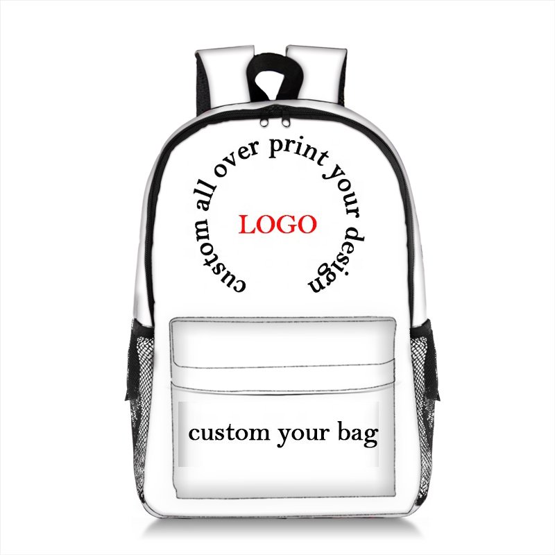 wholesale 3D blank all over print large laptop travel backpack custom logo packs sports student backpack bag maker