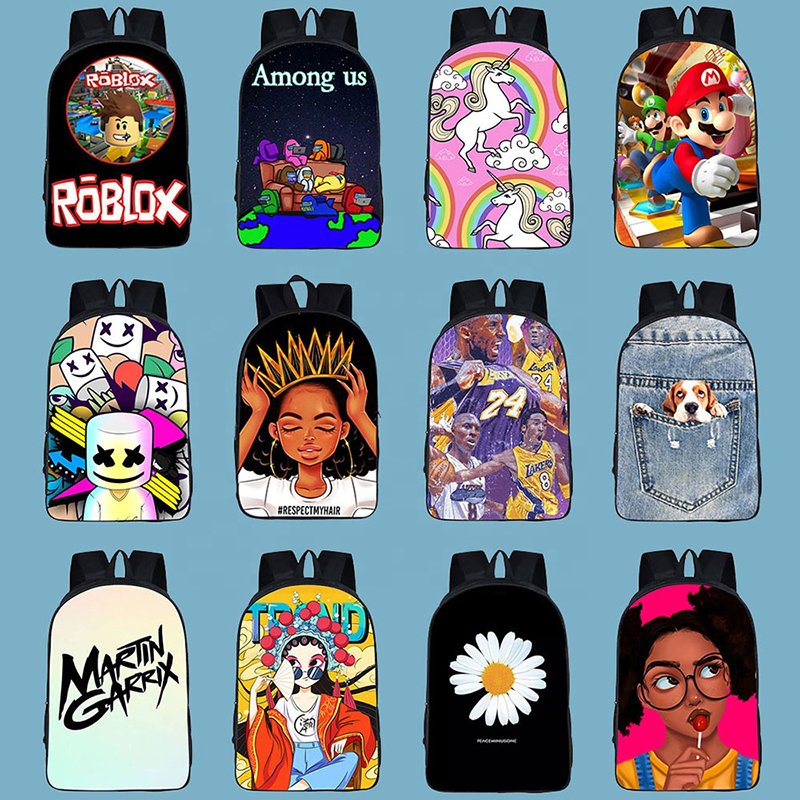 wholesale 3D blank all over print large laptop travel backpack custom logo packs sports student backpack bag maker