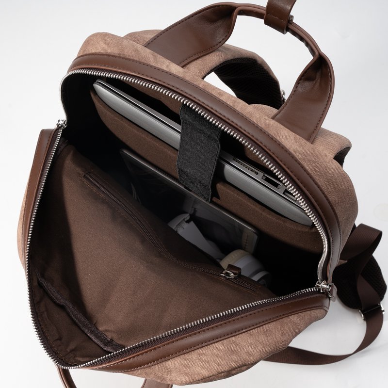 Fashion Custom logo leather business travelling Camping School backpack bags Daypack men laptop backpacks