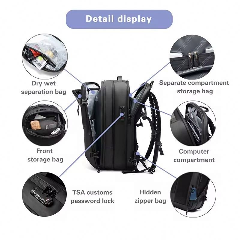 Custom Air Backpack Vacuum Compression Waterproof Travelling Essentials For Backpacking Men Laptop Large Capacity Backpack