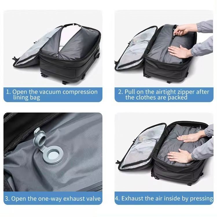 Custom Air Backpack Vacuum Compression Waterproof Travelling Essentials For Backpacking Men Laptop Large Capacity Backpack