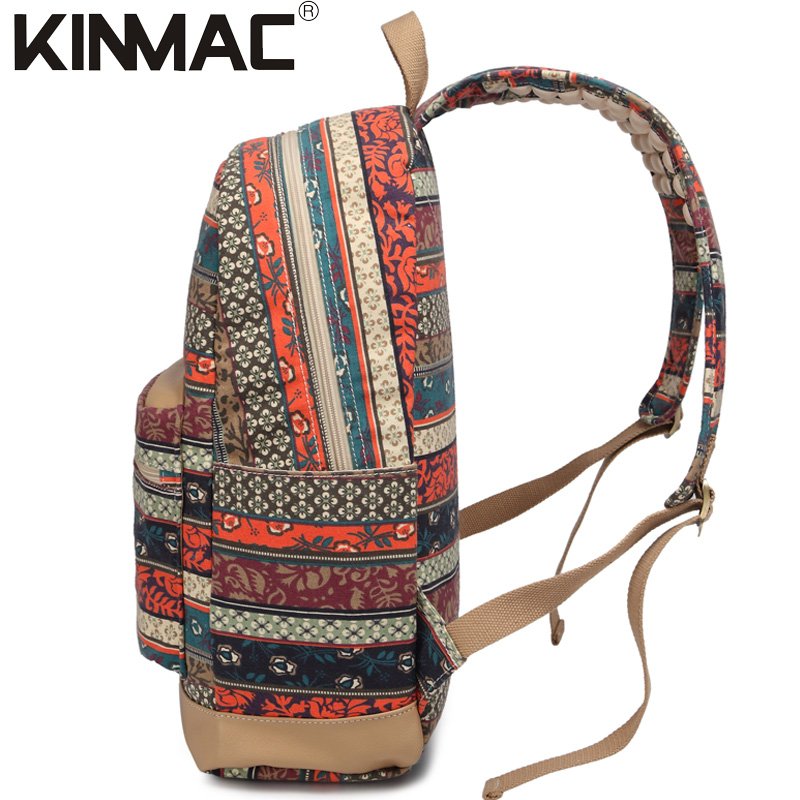 Kinmac New Bohemian Waterproof Laptop Backpack with Massage Cushion Straps and USB Charging Port for Laptop Up to 15.6 Inch