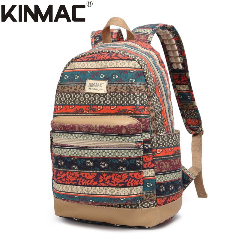 Kinmac New Bohemian Waterproof Laptop Backpack with Massage Cushion Straps and USB Charging Port for Laptop Up to 15.6 Inch