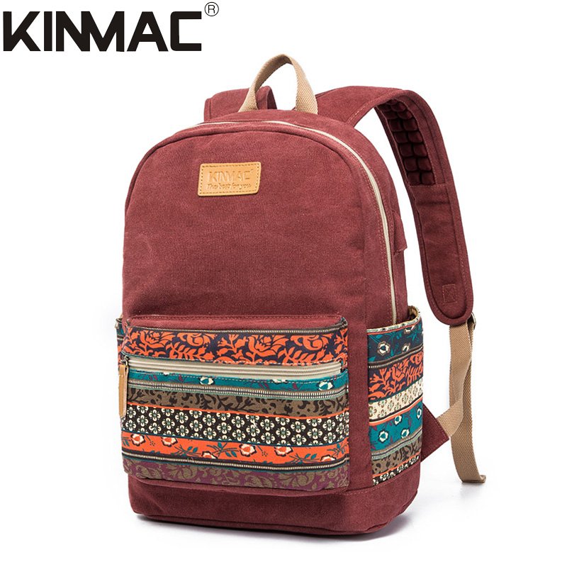 Kinmac New Bohemian Waterproof Laptop Backpack with Massage Cushion Straps and USB Charging Port for Laptop Up to 15.6 Inch