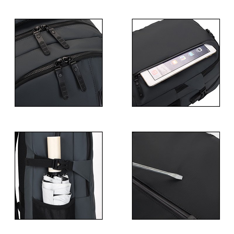 Custom OEM outdoor travel school student bags New Man Business Waterproof Leather laptop Backpack with usb