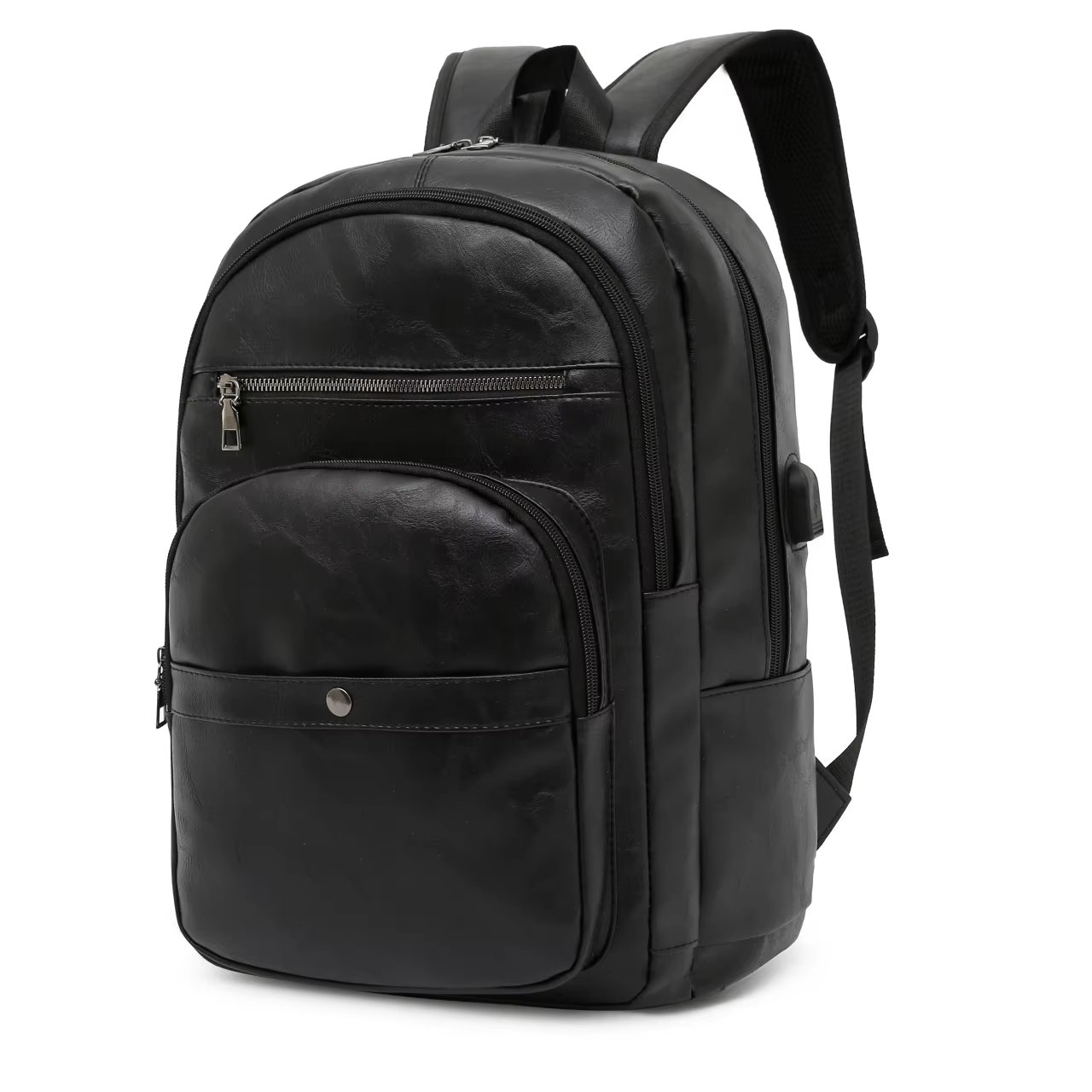 New trending latop backpack men's pu leather laptop backpack