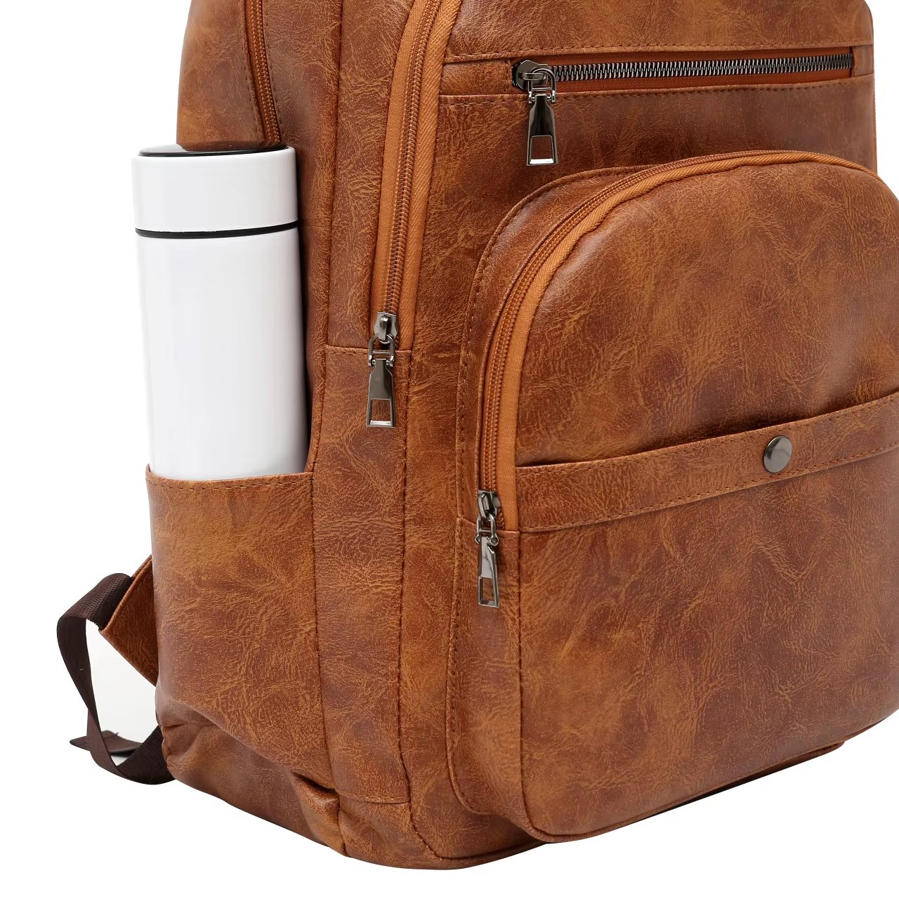 New trending latop backpack men's pu leather laptop backpack