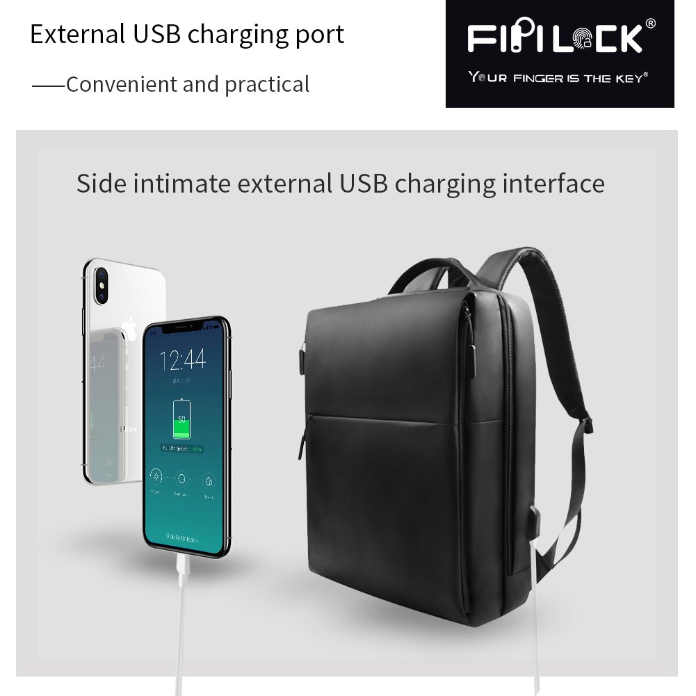 Anti-theft Business Backpack College School Bag Waterproof Travel Laptop fingerprint lock Backpack for Men Women