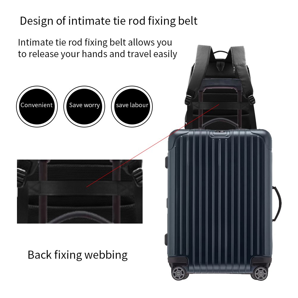 Anti-theft Business Backpack College School Bag Waterproof Travel Laptop fingerprint lock Backpack for Men Women
