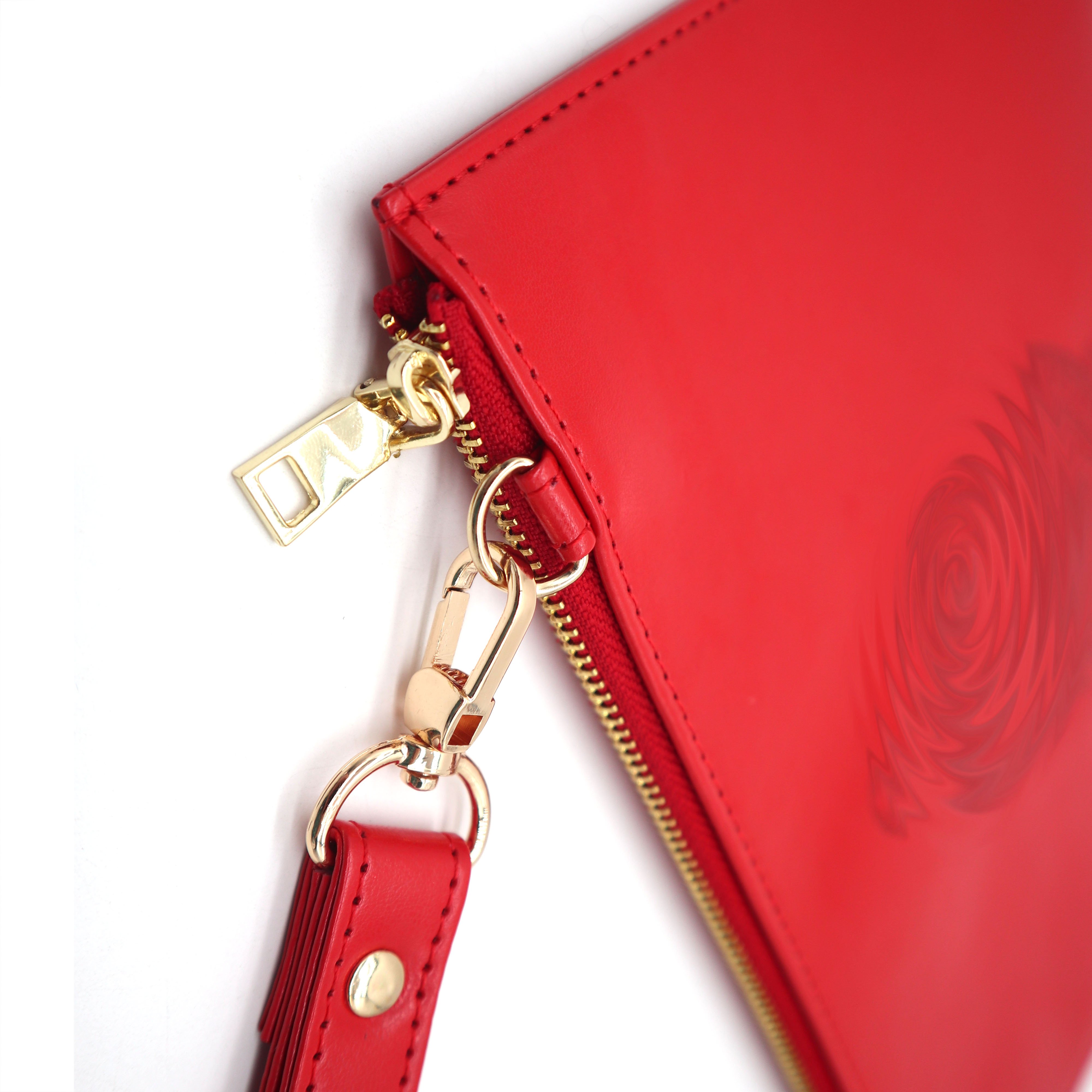 Ready to Ship 2024 Newly Design DST Large Leather Clutch Wristlet Bag with Strap Women College Sorority Party Gifts