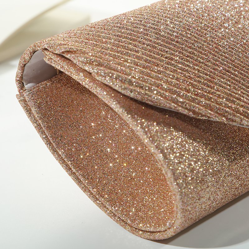 Colorful Bright Grain Wrinkle Textured Long Hardware Trim Strip Luxury Dinner Clutch Purse Large Capacity Envelope Evening Bag