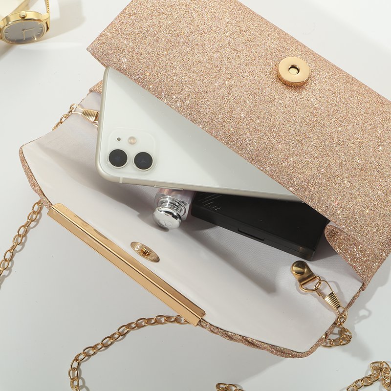 Colorful Bright Grain Wrinkle Textured Long Hardware Trim Strip Luxury Dinner Clutch Purse Large Capacity Envelope Evening Bag